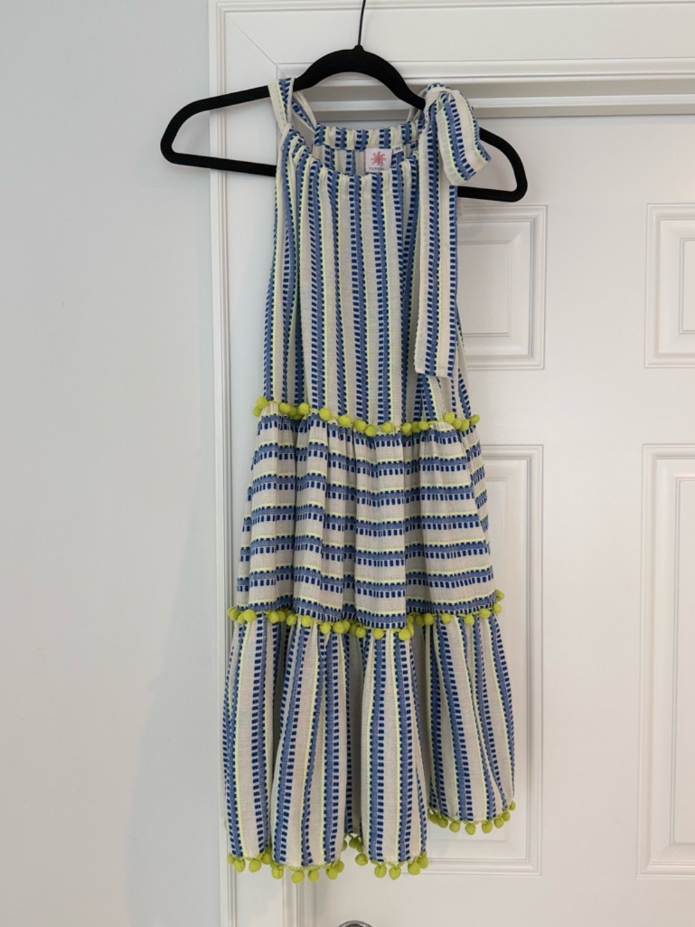 Tessora Blue & White Striped Tiered Sundress